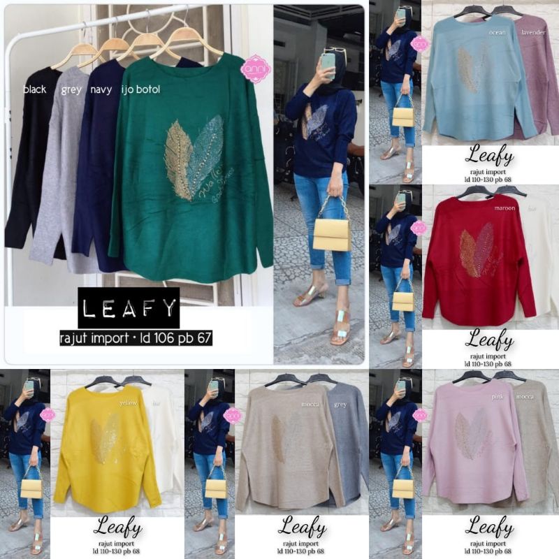 Leafy Blouse Rajut Premium