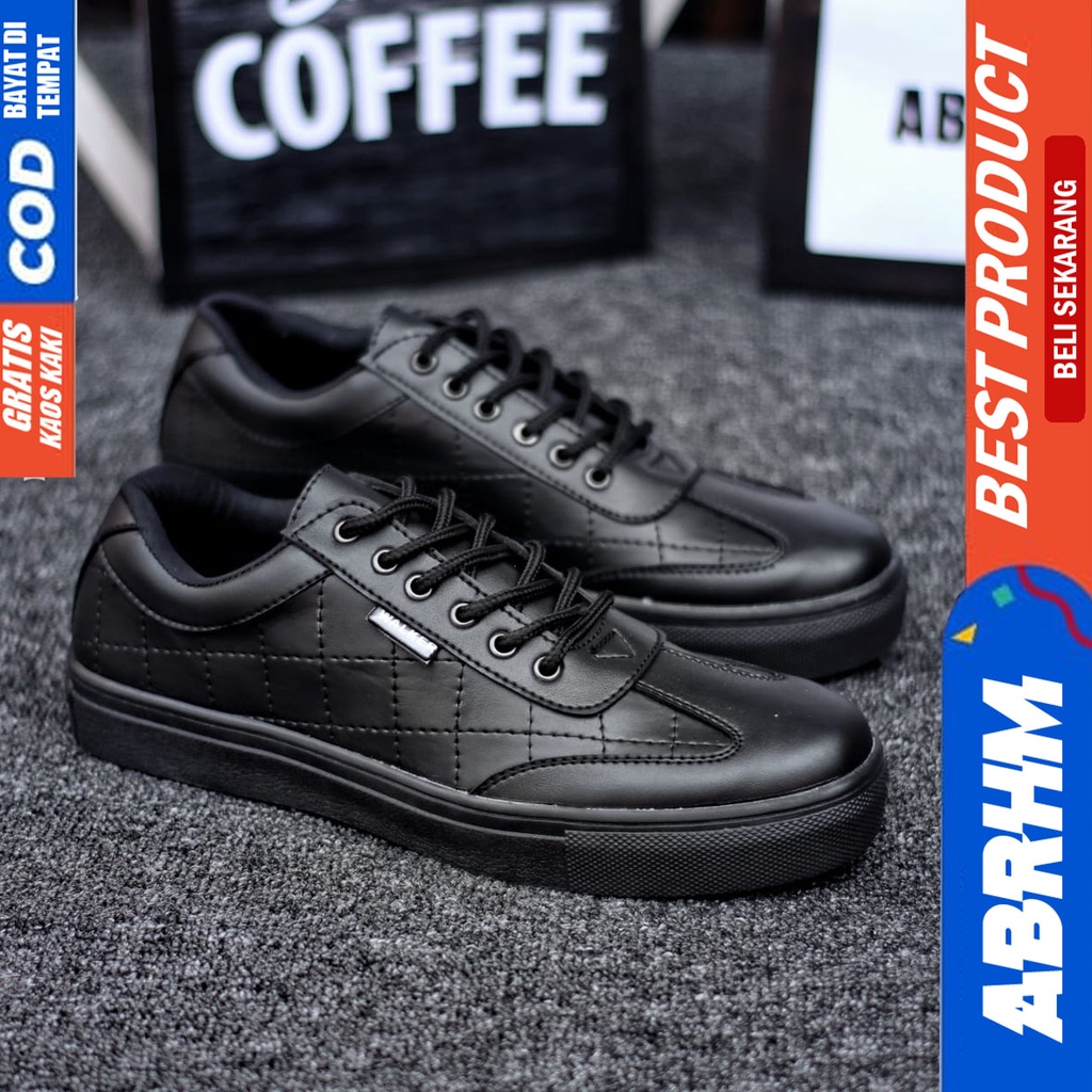 Abrhm Pedro - Sepatu Formal Pantofel Pria Kerja Hitam