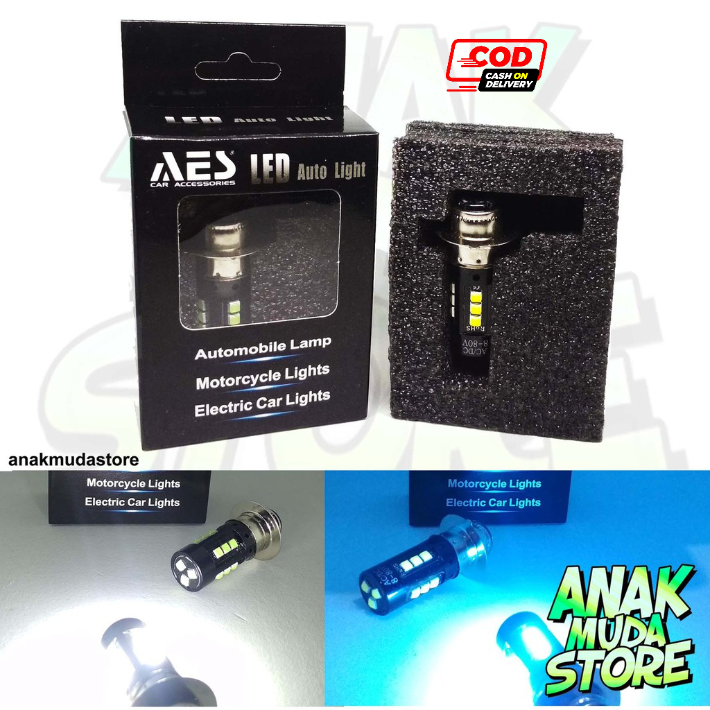 (HLA1) Lampu Depan Head Lamp LED 15 Mata Lampu Sorot Utama Motor 15 Titik LED H6 Beat Mio Vario Fino
