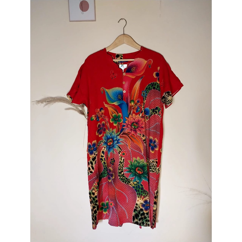 DASTER KENCANA UNGU ORIGINAL LABEL BIRU MOTIF BUNGA