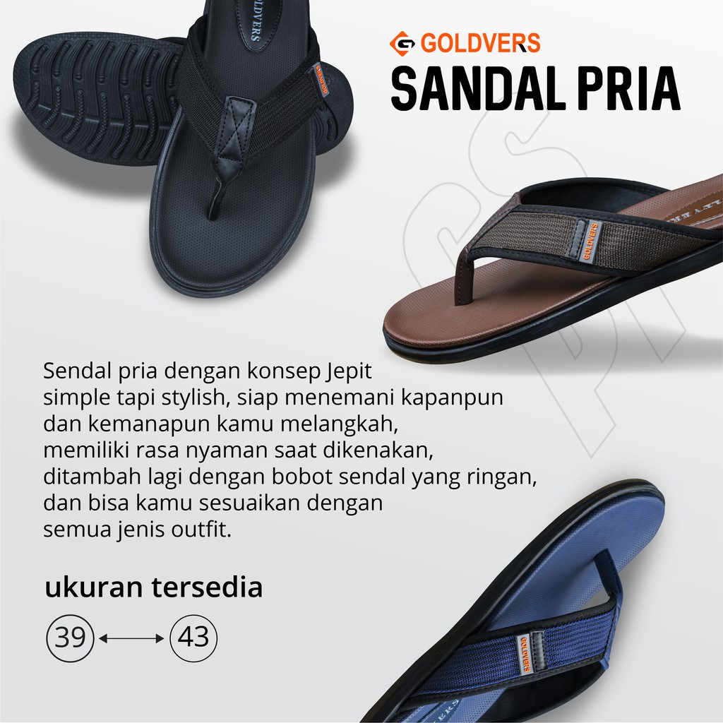 Sandal Japit Distro Original GOLDVERS Sandal Jepit Kasual Sandal Pria terbaru - DISTRIBUTOR TAS