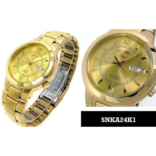 Seiko 5 Automatic SNKA24K1 Gold IP Bracelet | Jam Pria SNKA 24