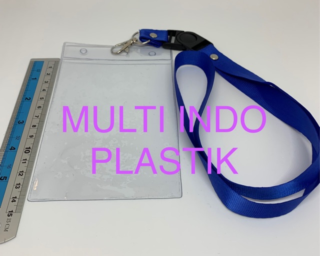 Tali lanyard biru/tali nametag/tali id card/tali gantungan id card/nametag uk 10 x 14/cover id card