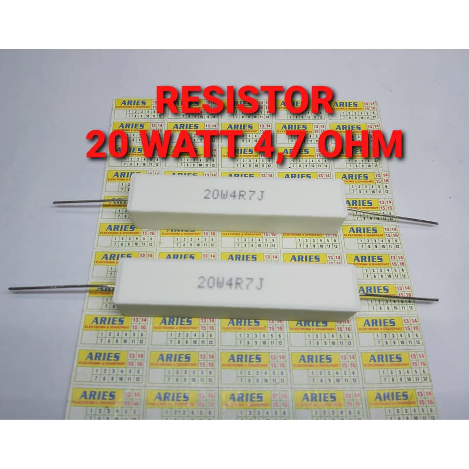 RESISTOR 20 WATT 4.7 OHM 20W PUTIH BAGUS