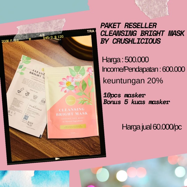 Paket Reseller Masker crushlicious Kyau nutrilash lea gloria goldenviera beautetox runaskin huppies