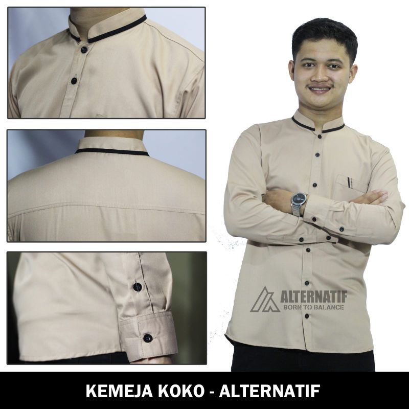 Baju Koko Kurta Dewasa Lengan Panjang Material Catton Toyobo fodu adem