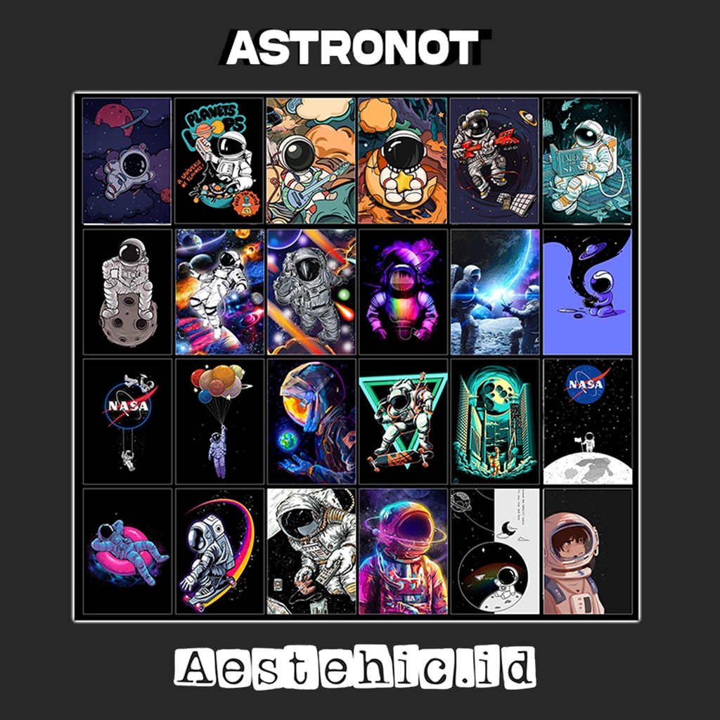 (ISI 32PCS) Poster Dinding astronot nasa series dekorasi kamar aesthetic aestetik estetik ukuran A5