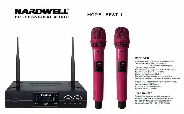 Microphone wireless hardwell best 1 UHF profesional mic.