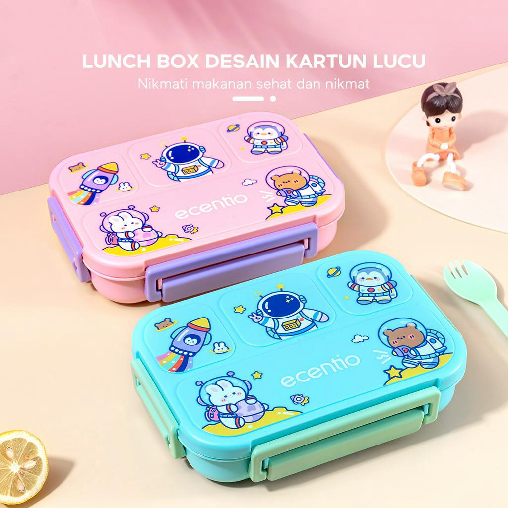 ecentio Kotak Makan Anak Kids Lunch Box Set Premium Rantang Makan Kotak Makan Siang Bento