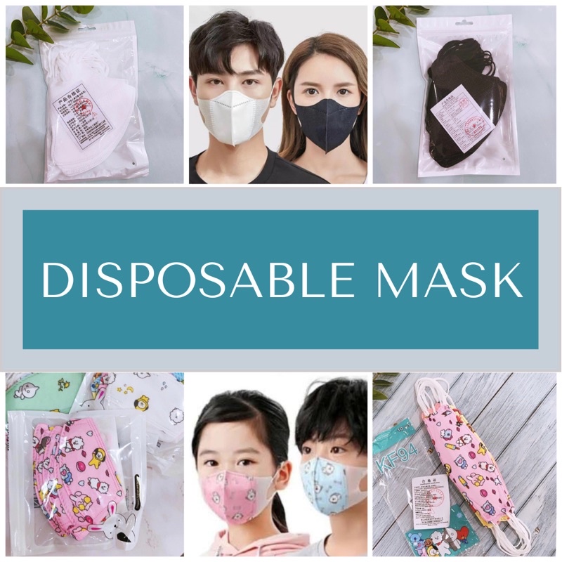 Masker Disposable 3Ply / masker anak KF94 /anak Duckbill BT21 / Masker Duckbill Polos / Unik Korea
