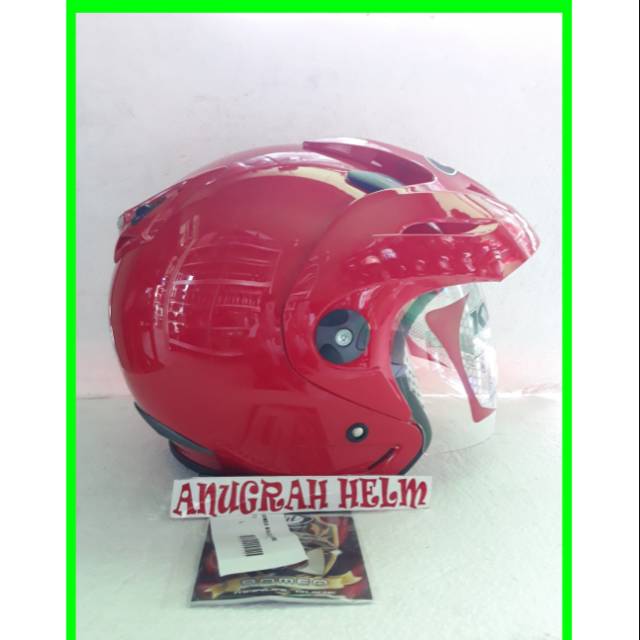 helm kyt romeo solid merah