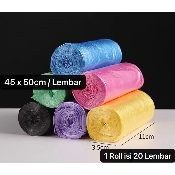 ART-010 Kantong Plastik Sampah gulung 45x50 1 roll 20pcs Tebal Kresek Garbage Bag PLASTIC