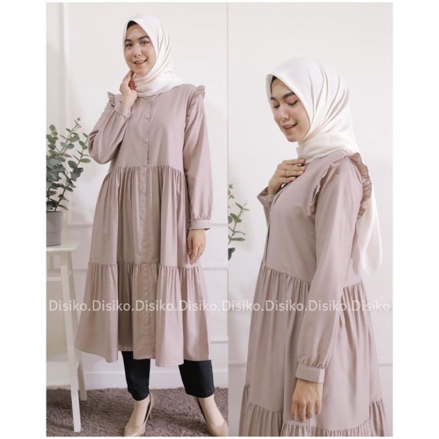 EF027 - Tunik Nabila Tunik Desain By Disiko Tunic Katun Toyobo Baju Atasan Wanita