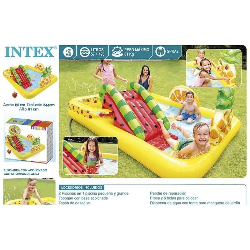 Kolam Renang Anak Fun Fruity Play Center Perosotan - INTEX 57158