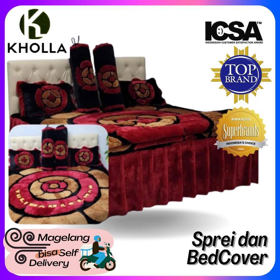 Promo Murah Sprei dan Bed COver Rasfur Rumbai Bulu Nyaman Enak