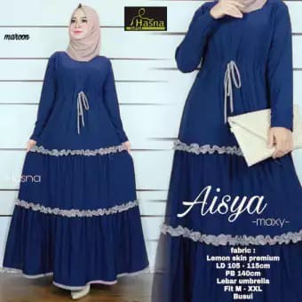 Aisya Dress JERSEY JUMBO - gamis jersey rempel murah cantik terbaru busui / gamis JUMBO