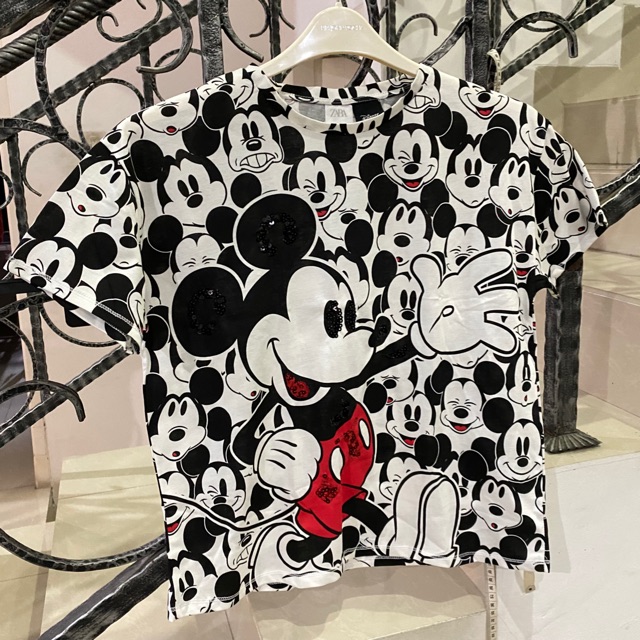 Zara x disney mickey tshirt (ready xs)