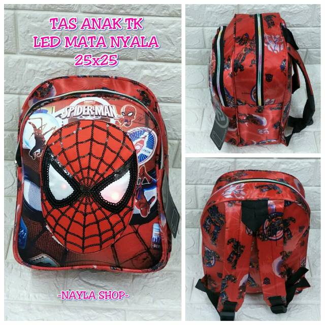 TAS RANSEL ANAK LAKI SPIDERMAN LED BISA NYALA