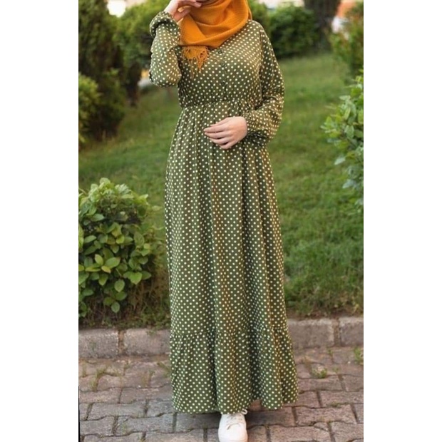 irish gamis polka terbaru// gamis trend sa'at ini// busui friendly