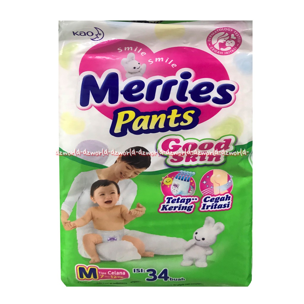 Merries Pants M Isi 34 diapers celana dari bahan berkualitas berdaya serap tinggi M34