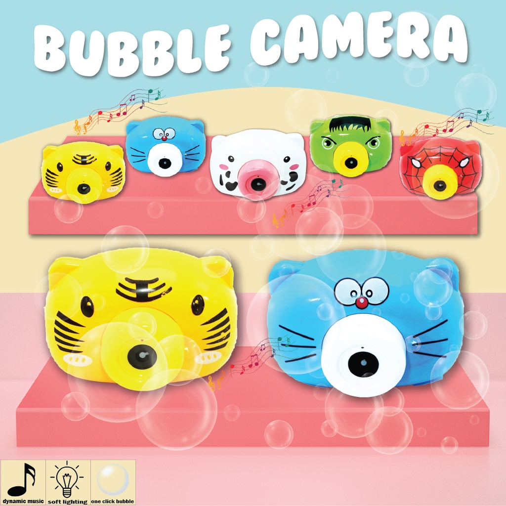 Mainan Anak Kamera Bubble Camera Gelembung Sabun Elektrik Bermusik