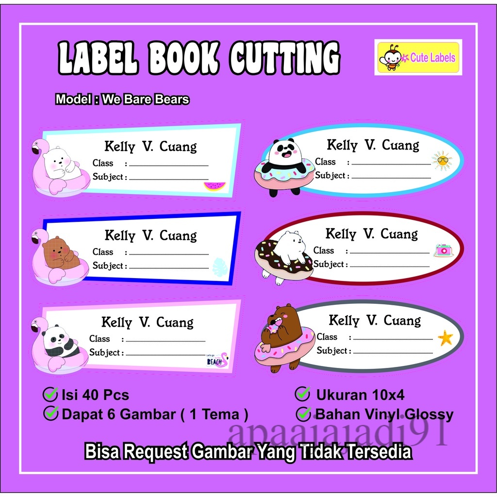 

Label Book Cutting WE BARE BEARS