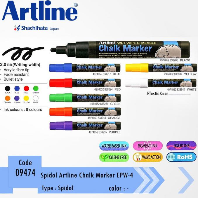 

Buruan Serbu] Spidol Artline Chalk Marker Epw-4 - Biru