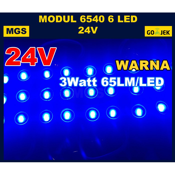 100Pcs Modul 6540 6 LED 24V Warna