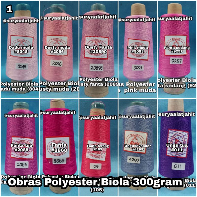 Obras Polyester Biola @300grm warna =rp.20.500/1biji