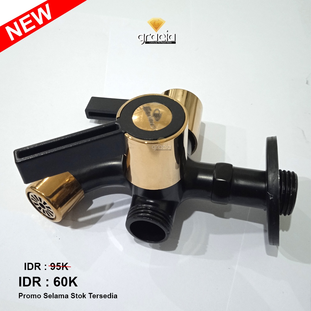 Kran Cabang Shower Minimalis HITAM - Keran Air Black Shower Double multifunction wall mounted faucet GRAVINO BLACK