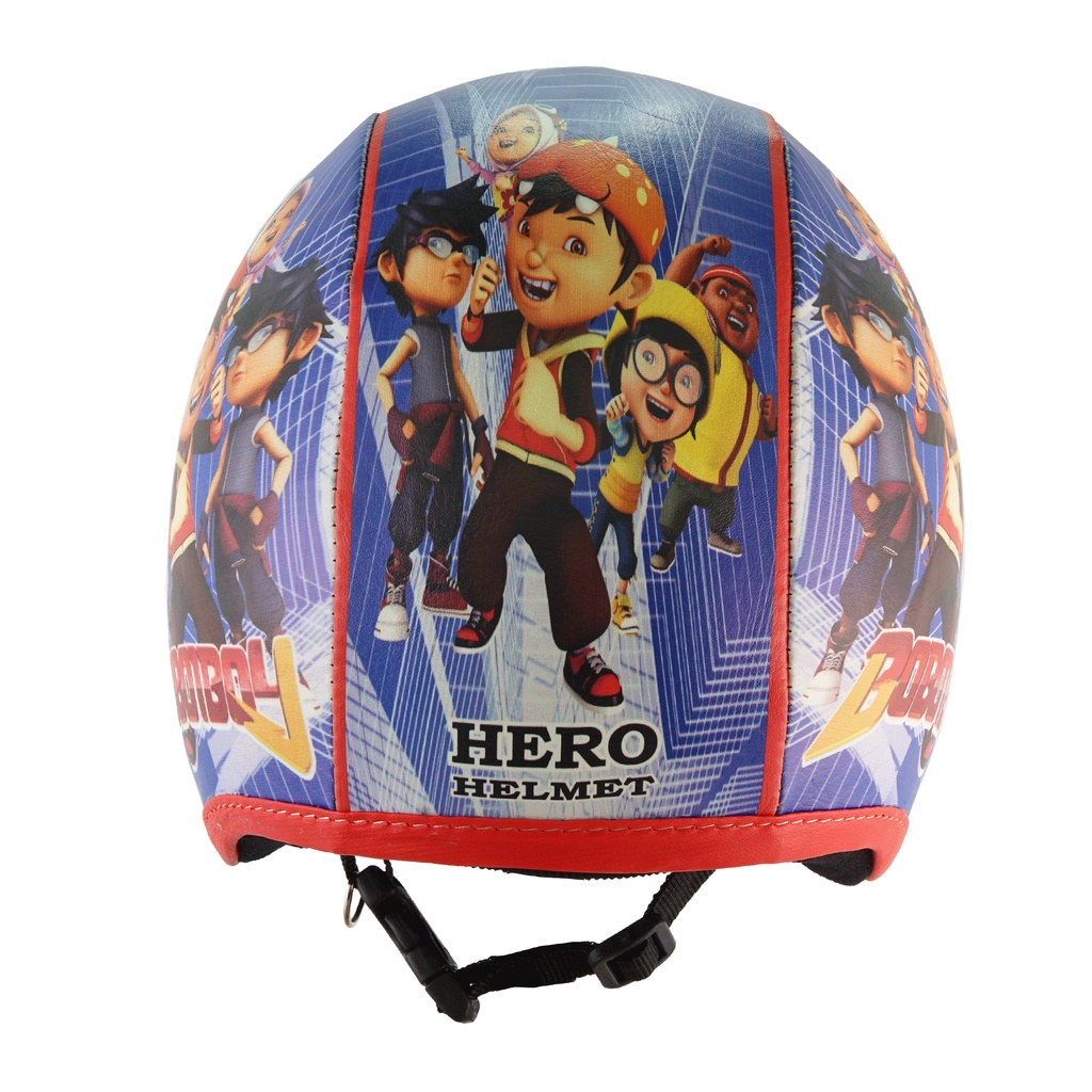 Helm Bogo Retro Anak Junior Usia 2 3 4 5 6 Tahun Laki Laki Perempuan Keren Karakter Boboiboy Merah Biru