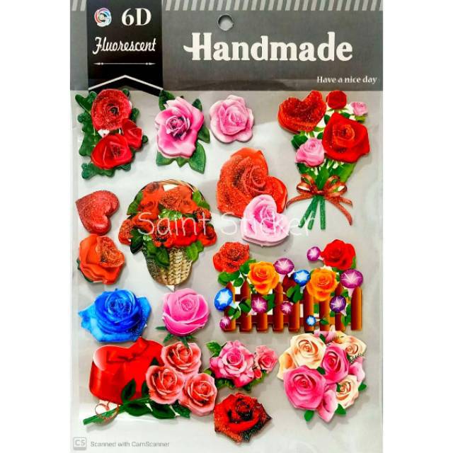 

Gambar Tempel Sticker Stiker Anak Timbul 3D Besar Edisi Rose Mawar