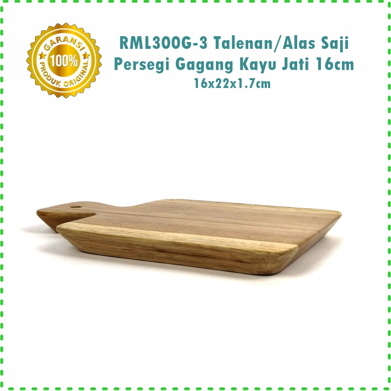 RML300G-3 Talenan/Alas Sajian Persegi Gagang 16cm