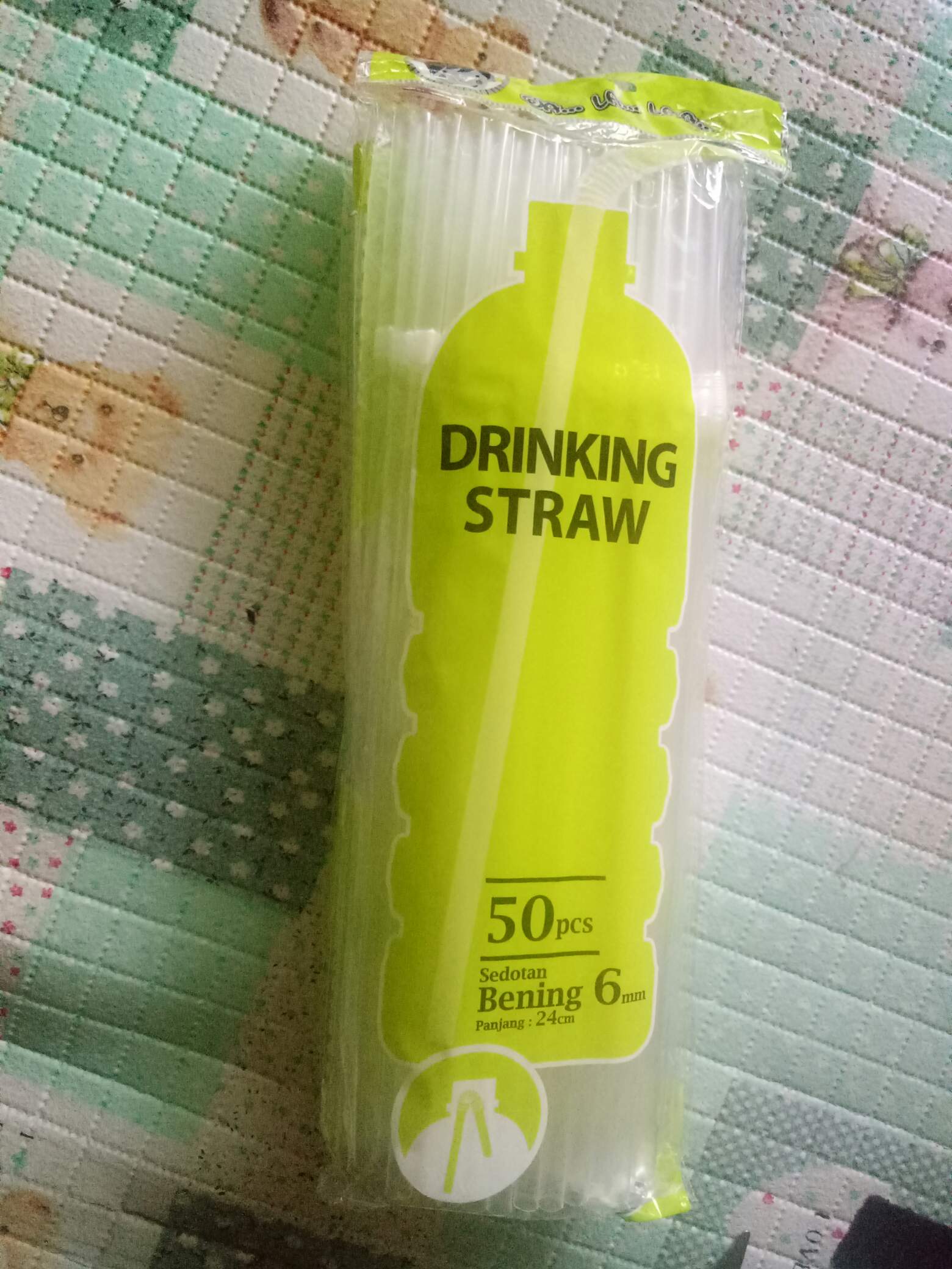 Sedotan Ulir Bening Transparan 6mm Pak 50pc