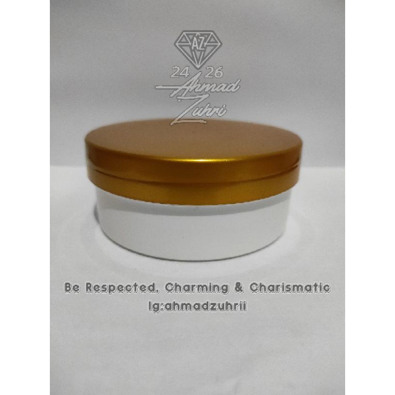 Pot Lulur 250gr Gold Putih Ceper - Tempat Lulur 250 gram - Pot Lulur 250 gram - Pot Plastik 250gram