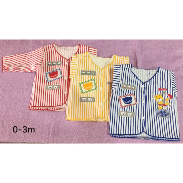 3 Pcs!!! Baju bayi lengan panjang New Born printing murah