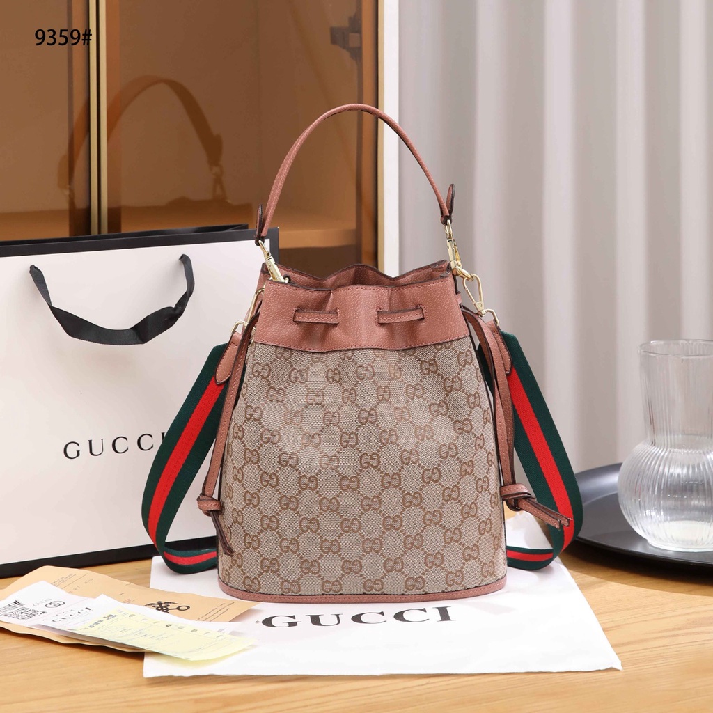 Gucci GG Canvas and Leather Bucket Bag 9395