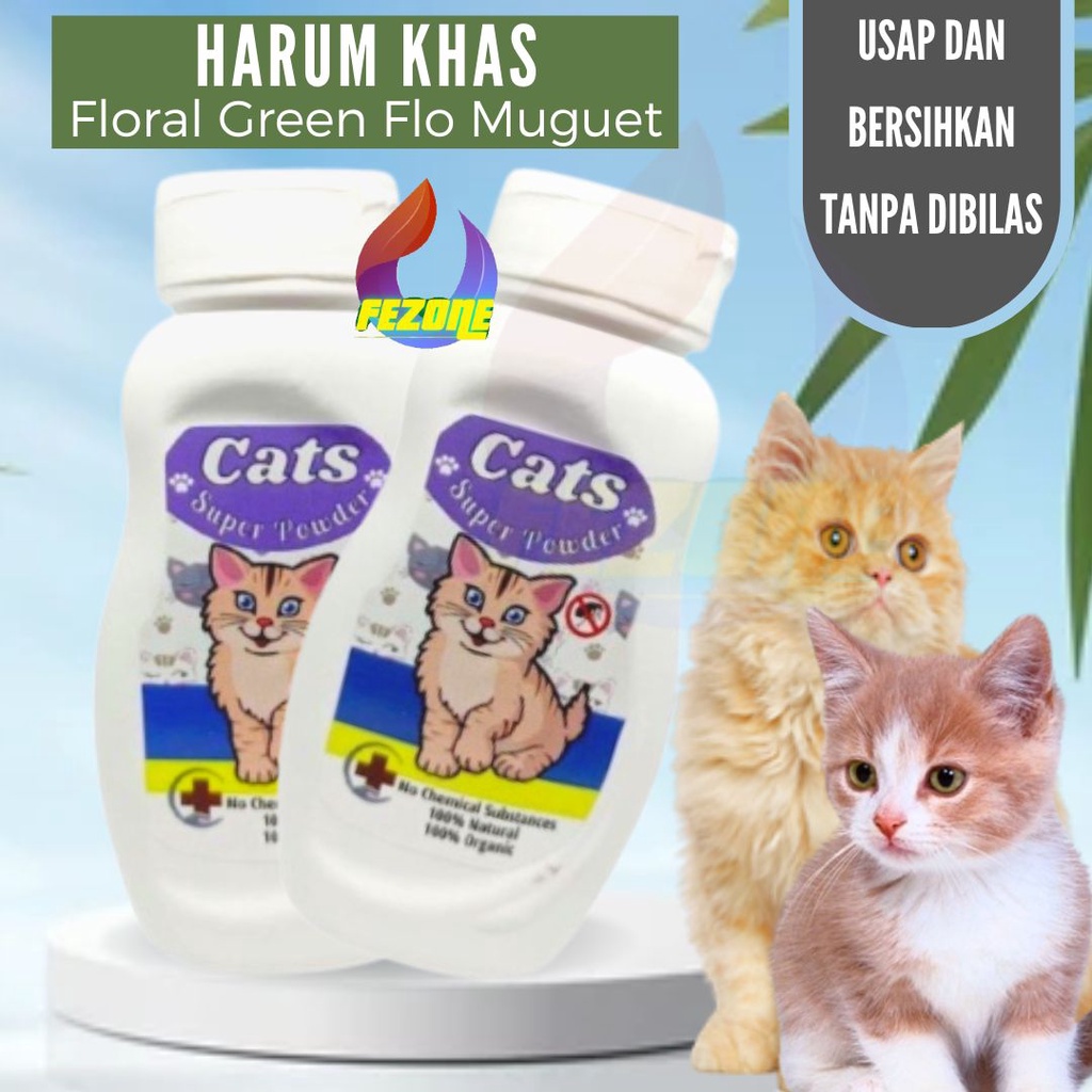 Bedak Wangi Anti Jamur Bau Kucing Cats Super Powder 100ml Hewan Peliharaan FEZONE