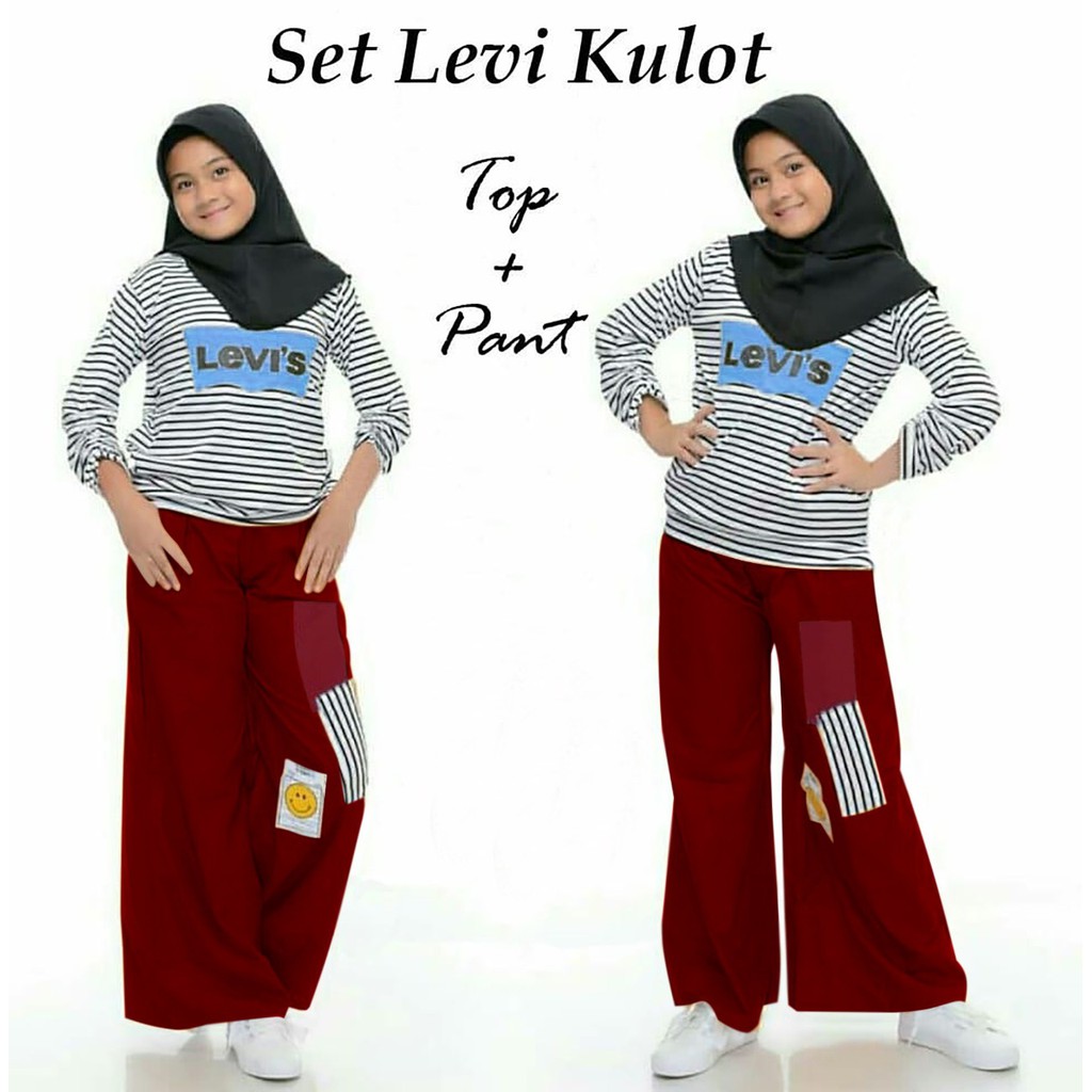 [SET KID LEVI FT]Setelan Anak Perempuan Spandek Varian Warna