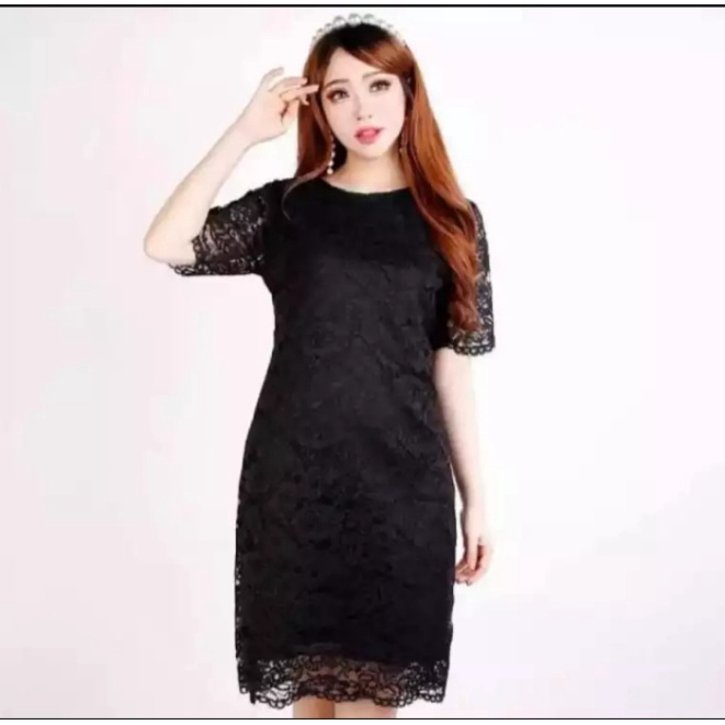 POJOKBUSANAAA DRESS BRUKAT PENDEK KOREA PASKAH NATAL IMLEK WANITA TERBARU 2022  Brukat Modern 2022  