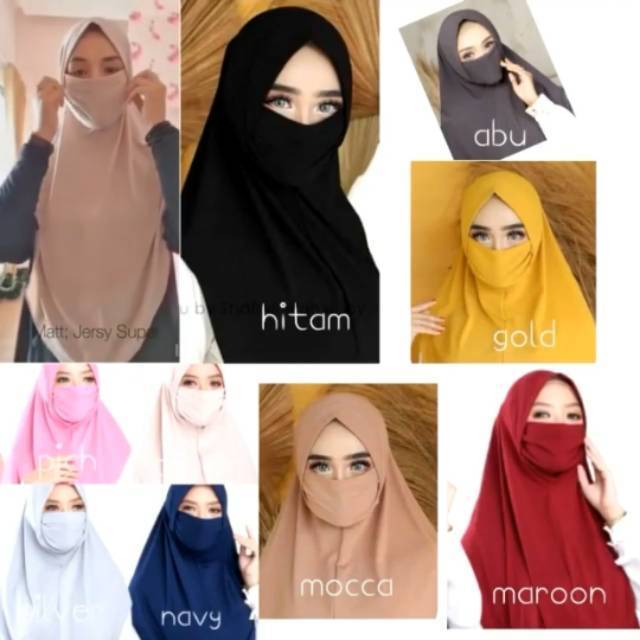 Hijab Instant niqob Hijab Cadar / Hijab masker kekinian Tali