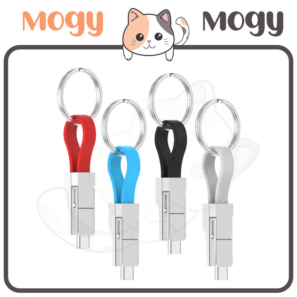 MOGYMOGY Gantungan Kabel USB Tipe C Mikro USB 2A  3In1 Gantungan Kunci Mini Magnetik Charger