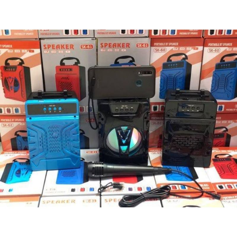 Speaker Bluetooth Wireless Murah + Free Mic Gratis Microphone SK-61