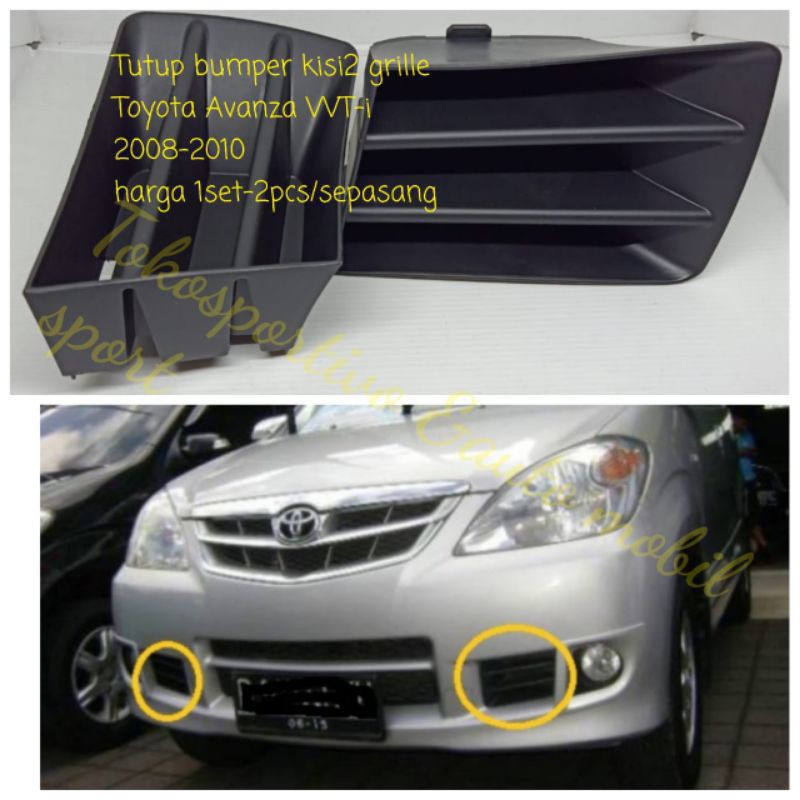 Tutup Lubang bumper depan kisi kisi bawah Avanza Xenia VVT-i 2008-2010 tutup bumper sebelah foglamp