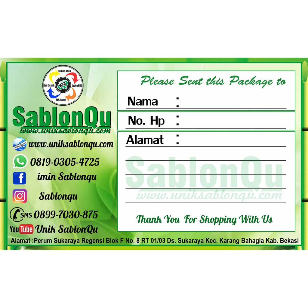 

Label pengiriman paket