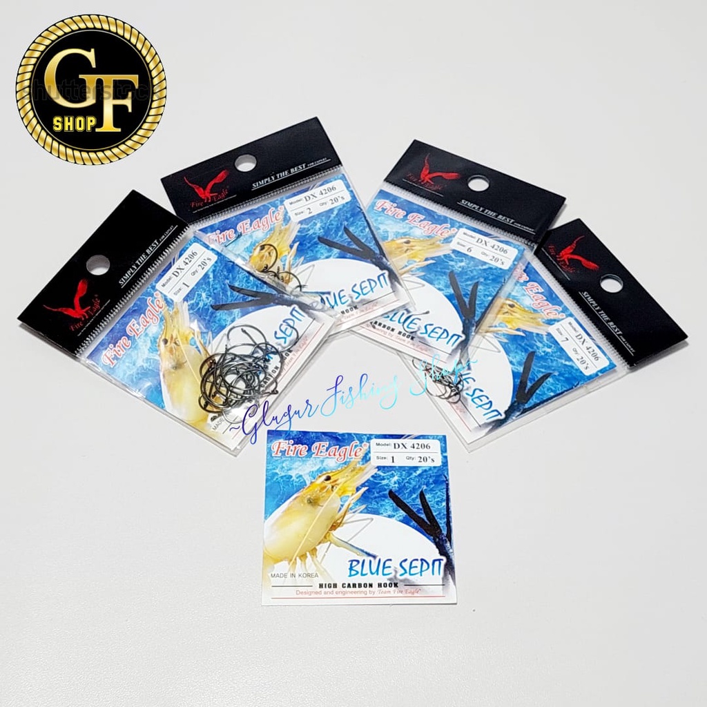 MATA KAIL UDANG FIRE EAGLE BLUE SEPIT MODEL : DX 4206 QTY : 20"s / SIZE: 1-2-3-4-5-6-7