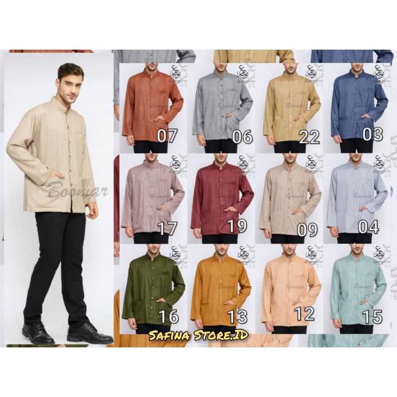 Baju Koko Haibah Lengan Panjang Katun Madinah Boomar.