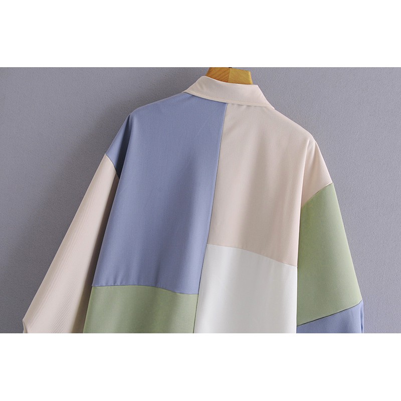 Kemeja Wanita Polos Dua Warna Casual Shirt Two Tone Mix Color Shirt-3