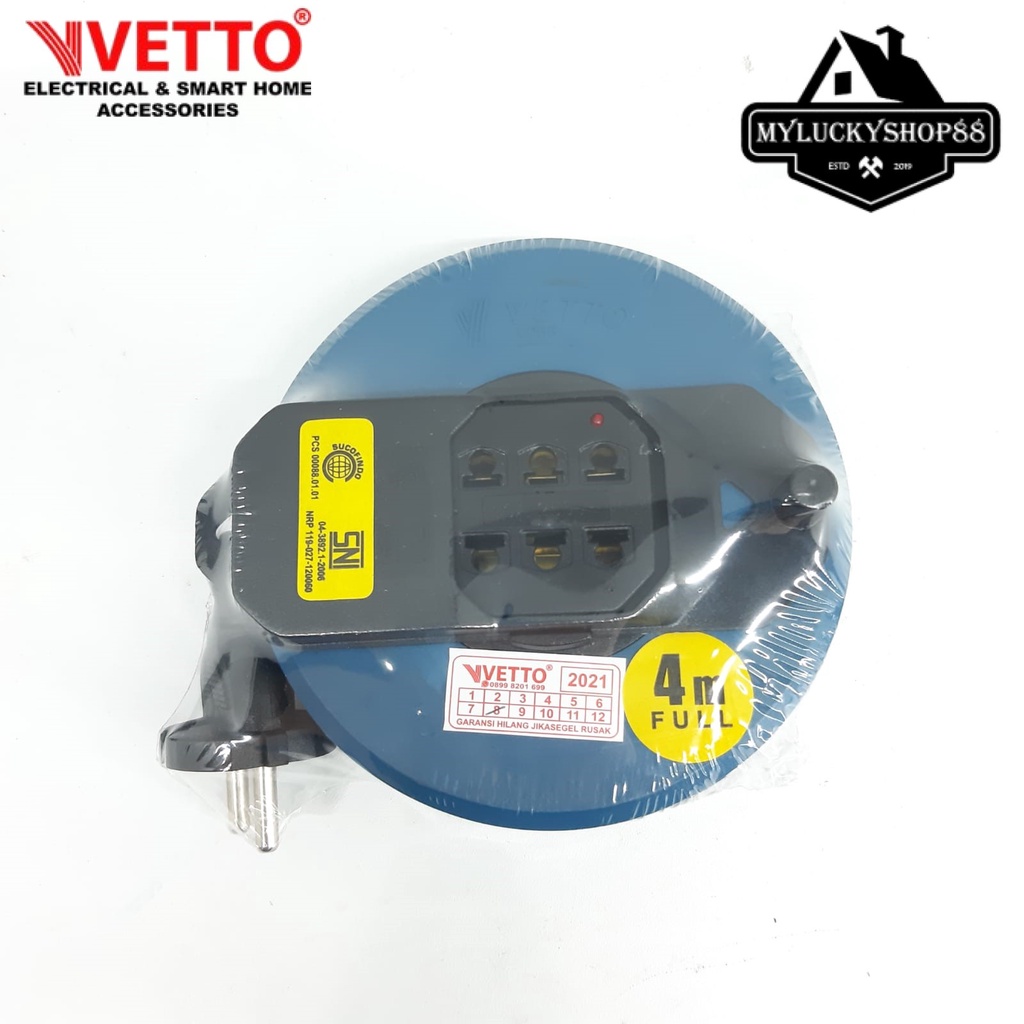 Box Kabel Vetto Donat 4 Meter Full SNI V268 Kabel Roll 4M Rol