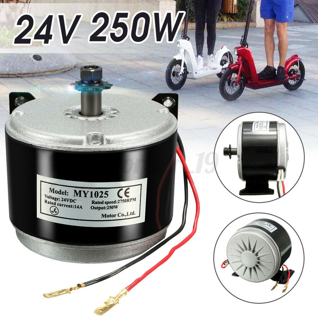 DC Motor MY1025 24V 14A 250W untuk E Skuter Go-Kart W/Mount Braket MY1025 Baru